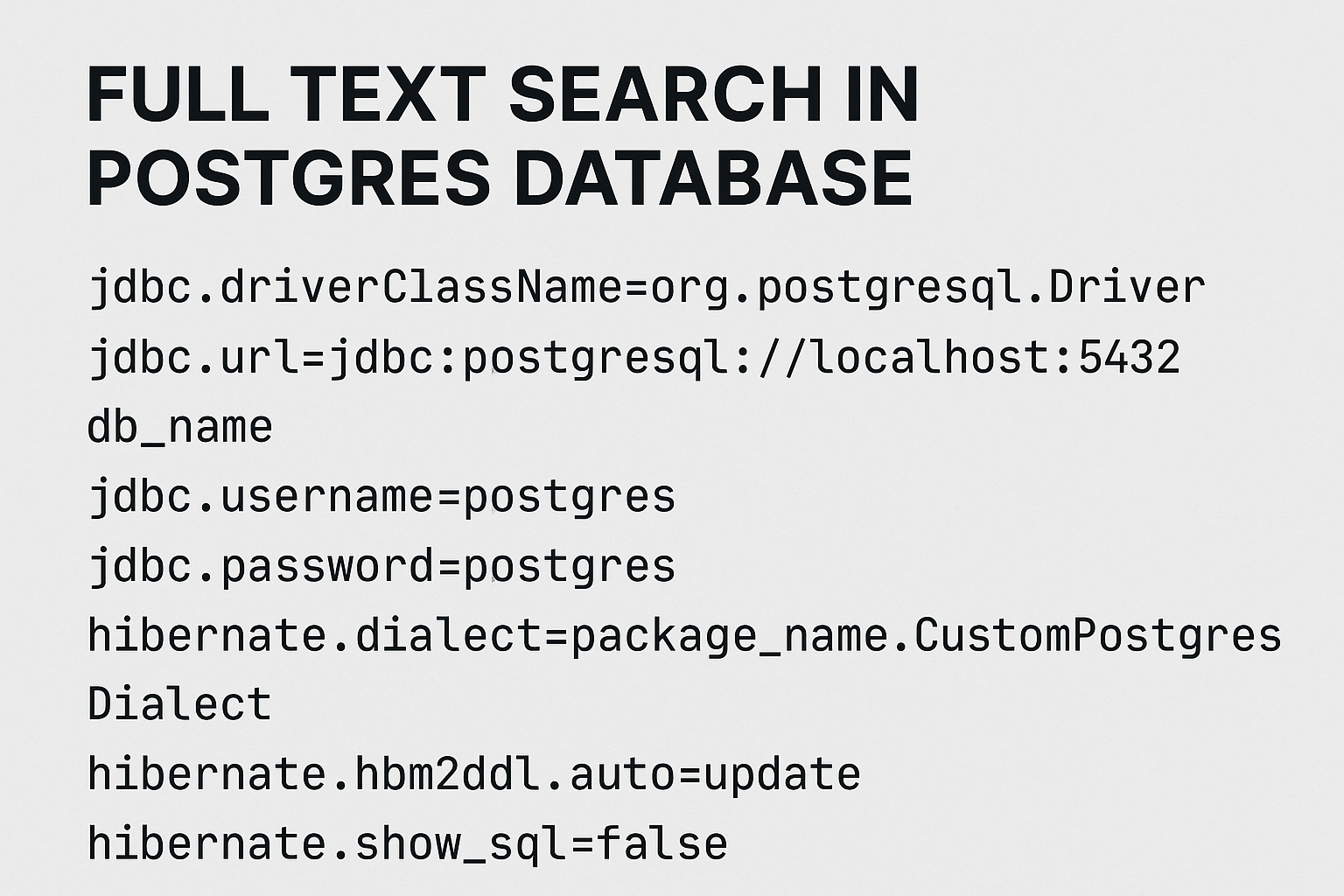 Full Text Search Config
